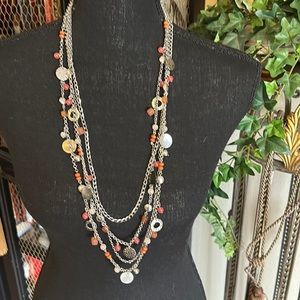 Beautiful Chain and Beaded Necklace with multiple strands.